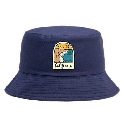California Sun Beach Pattern Reversible Bucket Hat