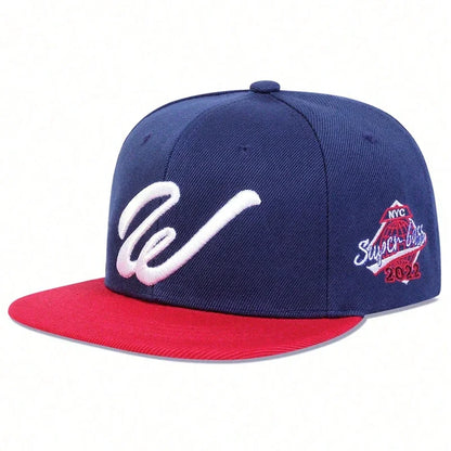 Unisex W Letter Embroidered Snapback Cap