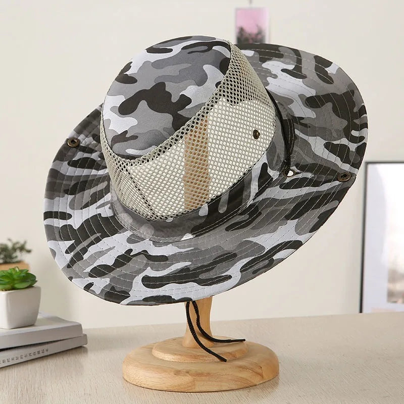 Breathable Mesh Collapsible Outdoor Fishing Bucket Hat