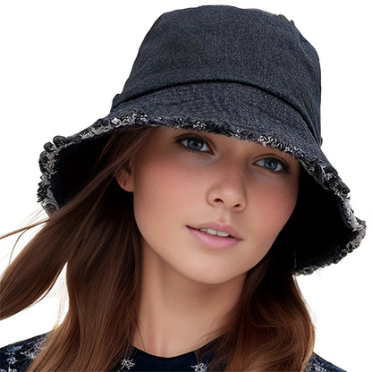 Trendy Bucket Hat Fisherman Bucket Hat Solid Color Retro Style