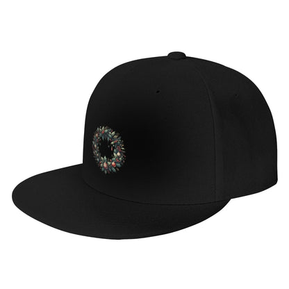 Christmas Wreath Flat Brim Snapback Cap
