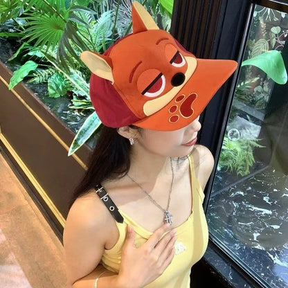 Kawaii Disney Zootopia Cartoon Anime Merchandise Nick Wilde Judy Hopps Sun Hat Baseball Cap Couple Headwear Exquisite Girl Gifts