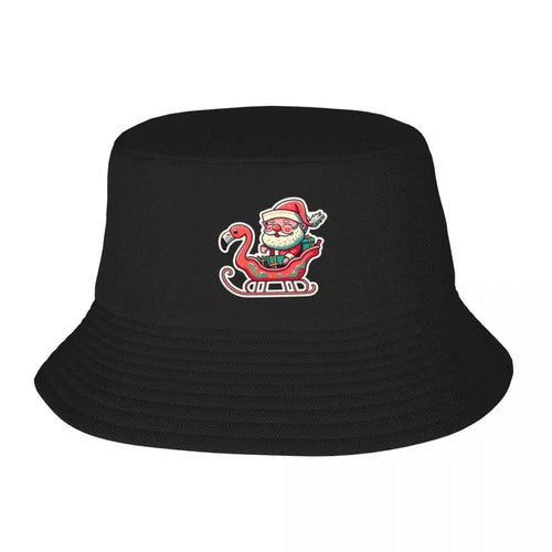 Cute Christmas Flamingo Holiday Print Bucket Hat Design