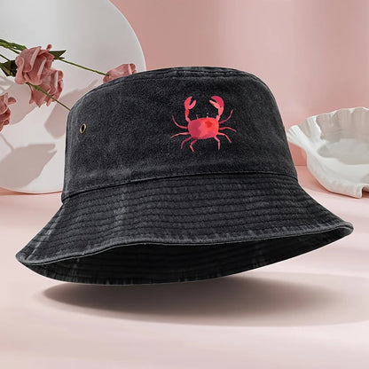 Vintage Washed Print Bucket Hat