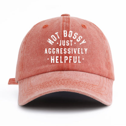 Not Bossy Washed Baseball Cap Retro