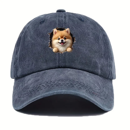 3D Pomeranian Puppy Baseball Cap