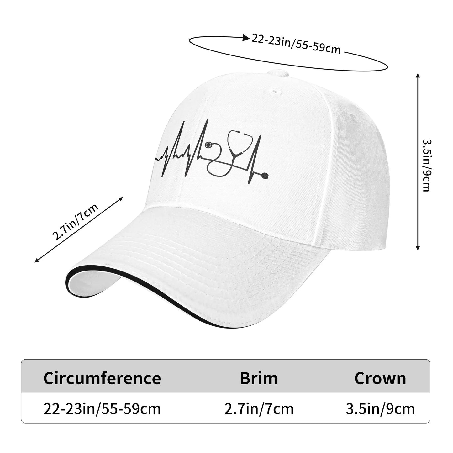 Spring Stethoscope Heartbeat Retro Trucker Baseball Cap