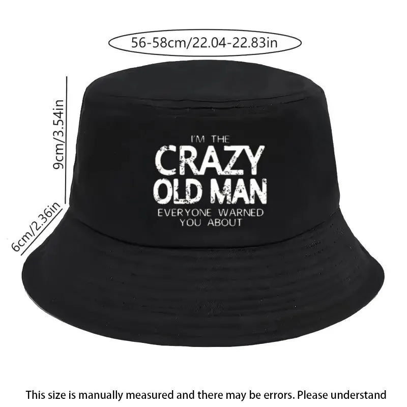 Crazy Old Man Washed Bucket Hat