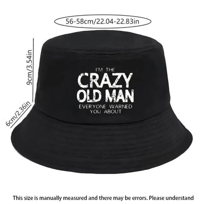Crazy Old Man Washed Bucket Hat