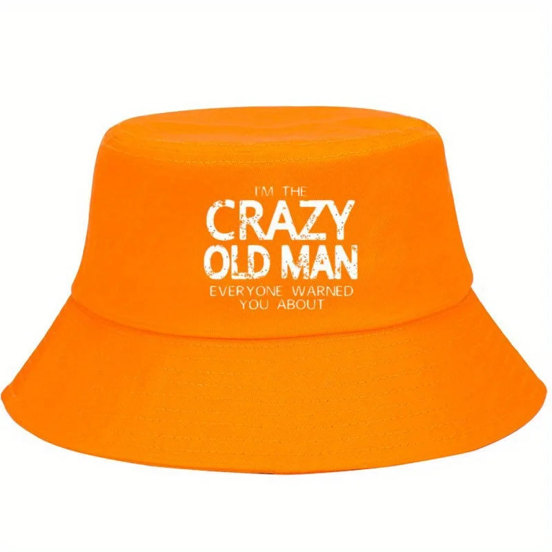 Crazy Old Man Washed Bucket Hat