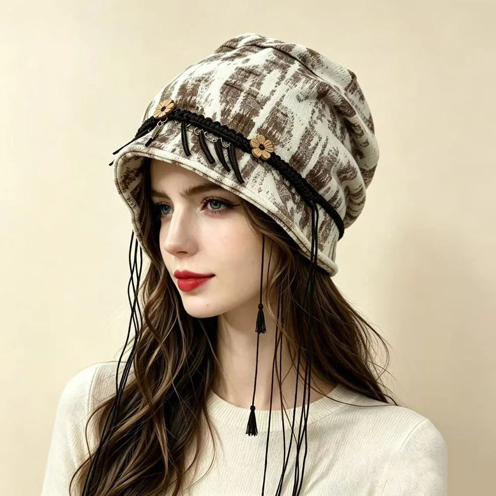Boho Ethnic Slouchy Beanie Hat