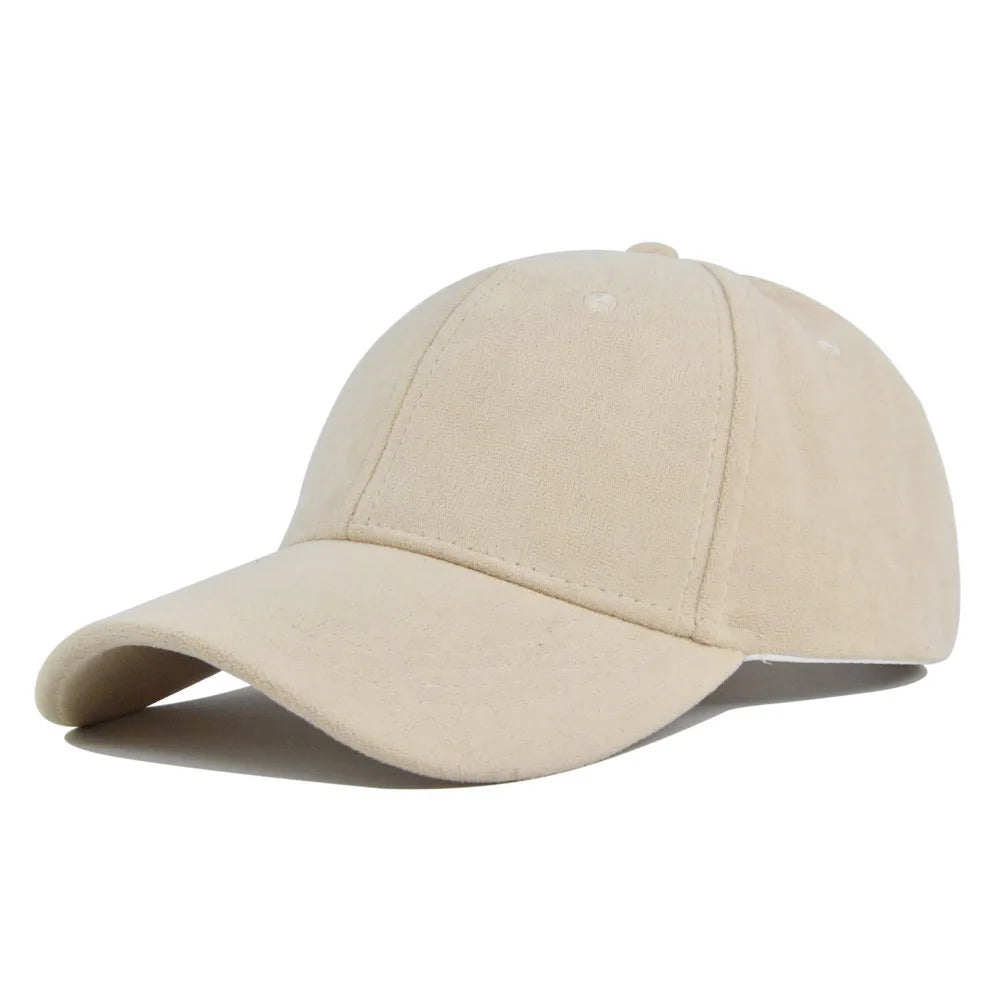 Fashion False Suede Baseball Caps For Men Women Autumn Winter Solid Retro Snapback Hip Hop Hat Unisex Street Adjustable Sun Caps