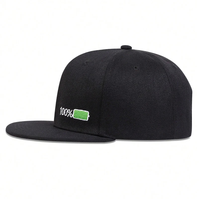 Battery Embroidered Hip-Hop Snapback Cap