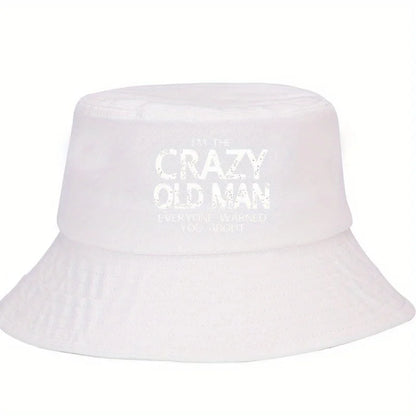 Crazy Old Man Washed Bucket Hat