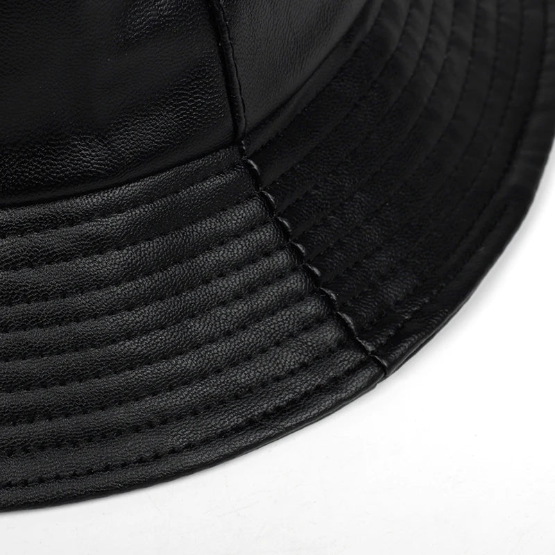 Faux Leather Bucket Hats