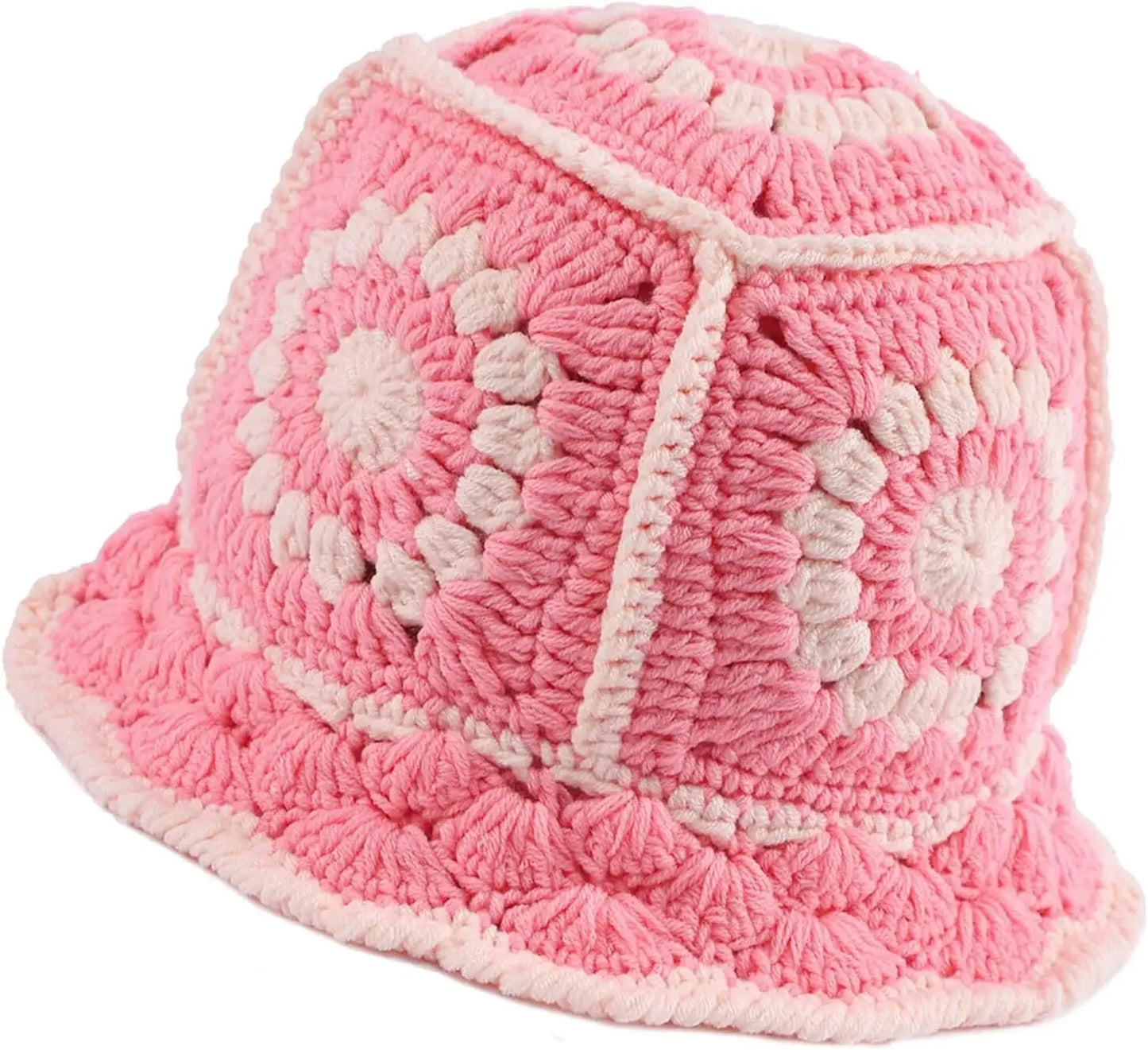 Women's Hollow Flower Crochet Bucket Hat