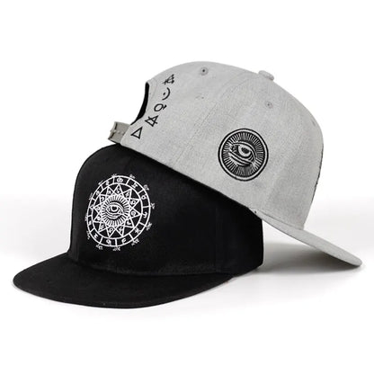 Eyes Letter Embroidered Hip-Hop Adjustable Snapback Cap