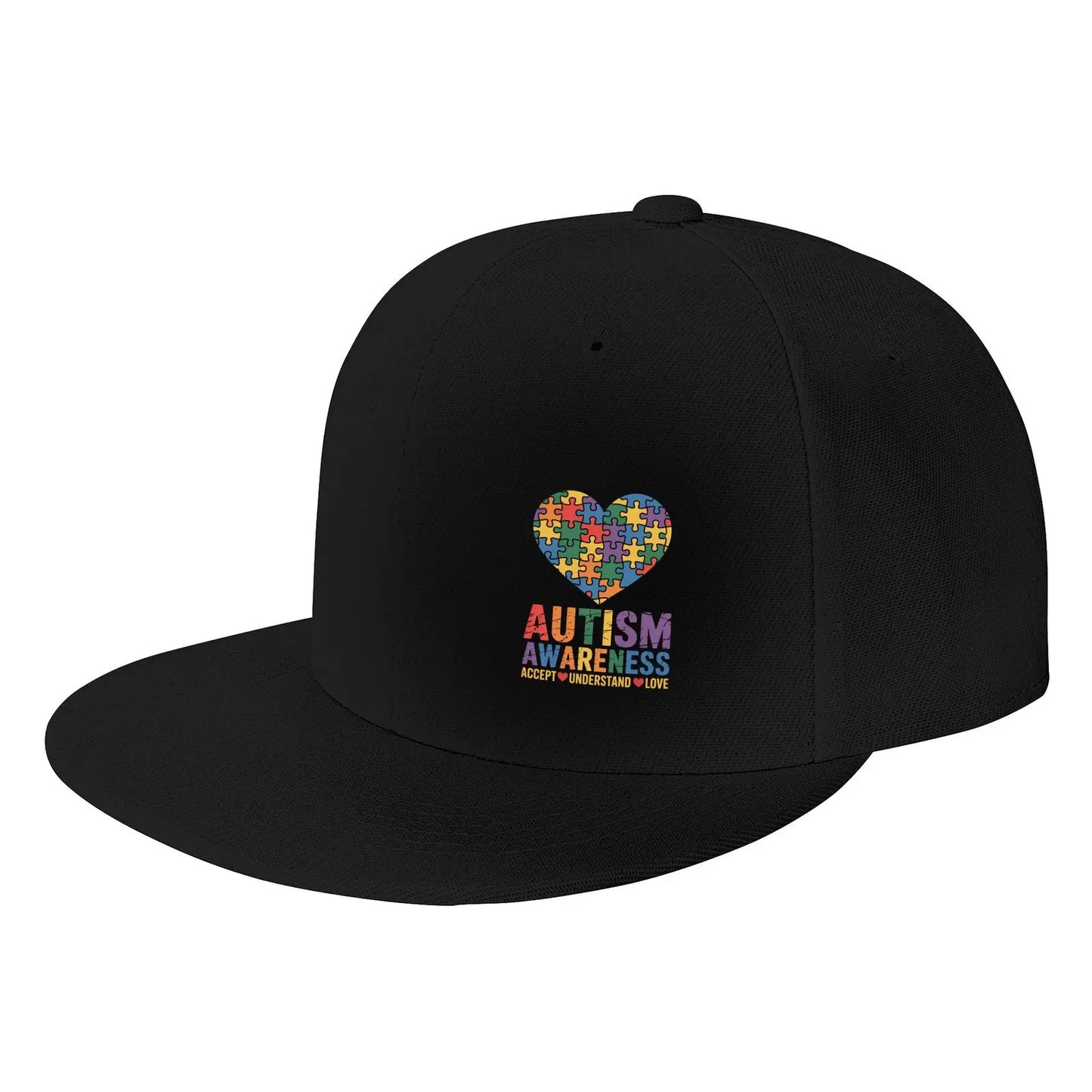 Humorous Autism Awareness Puzzle Heart Snapback Cap