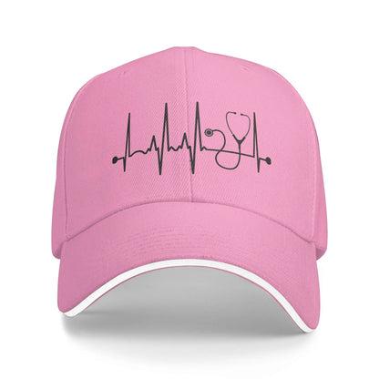Spring Stethoscope Heartbeat Retro Trucker Baseball Cap
