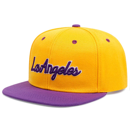 New Fashion Los Angeles Letter Embroidered Flat Edge Hat Men's