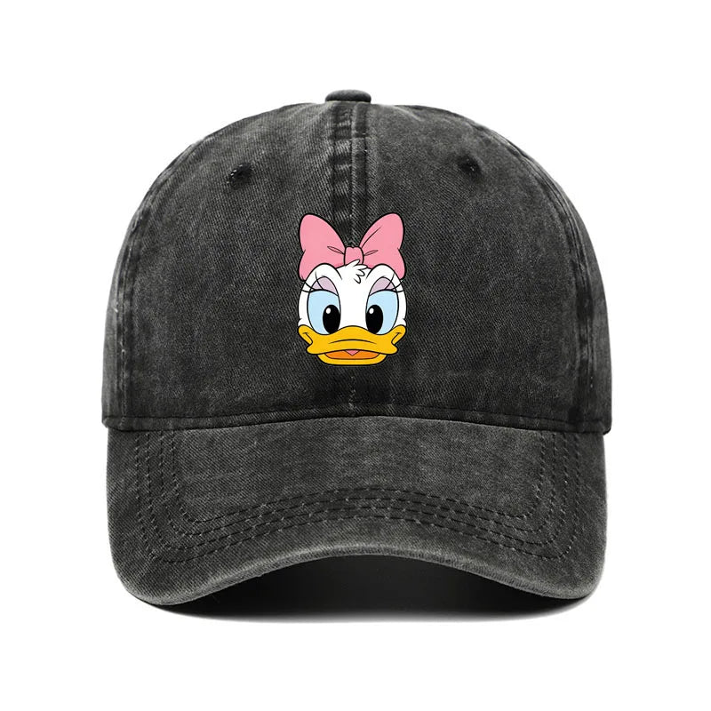 Retro Washed Mickey Mouse Print Baseball Cap Men Women Vintage Kpop Snapback Cap Adjustable Breathable Trucker Hat Sunscreen Hat