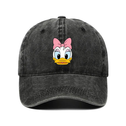 Retro Washed Mickey Mouse Print Baseball Cap Men Women Vintage Kpop Snapback Cap Adjustable Breathable Trucker Hat Sunscreen Hat