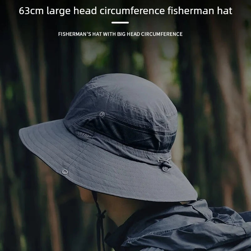 Lightweight Quick-Dry Fishing Bucket Hat for Large Heads