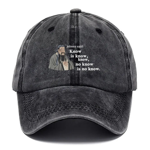 Confucius Print Washed Baseball Cap