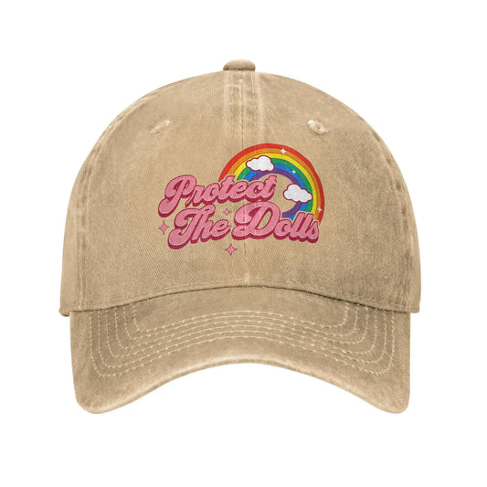 Protect The Dolls LGBTQ Support Distressed Denim Baseball Cap