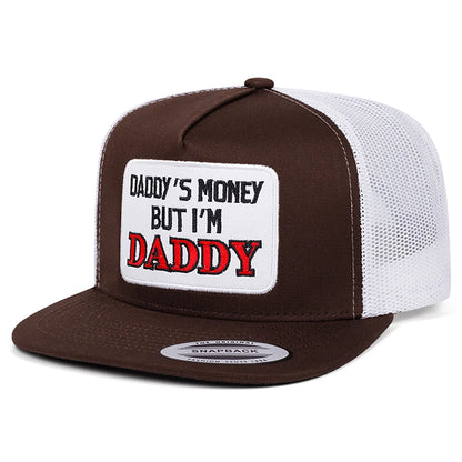 Daddy Embroidered Mesh Flat Brim Snapback Cap