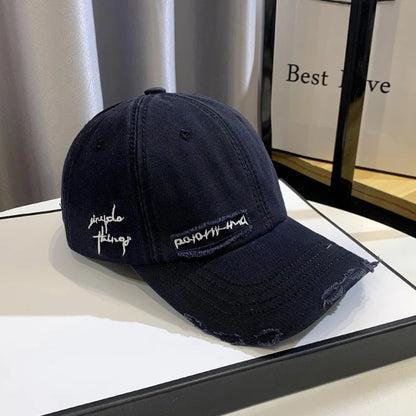 New Celebrity Fashion Embroidery Hole Sunscreen Baseball Cap Women