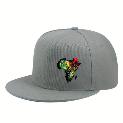 Africa Map Rasta Snapback Cap