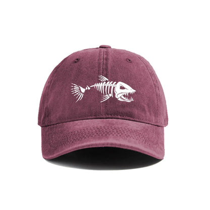 Fishbone Baseball Cap Summer Distressed Dad Hats