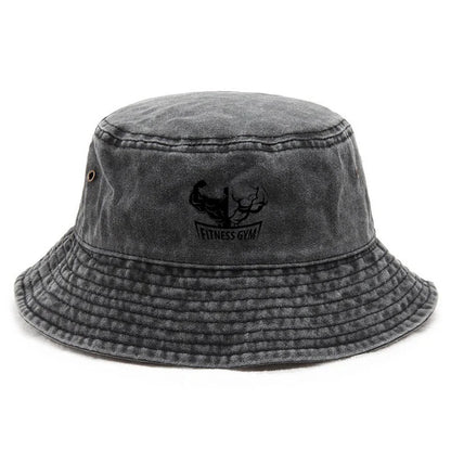 Gym Cotton Washed Bucket Hat Vintage Fishing Hat
