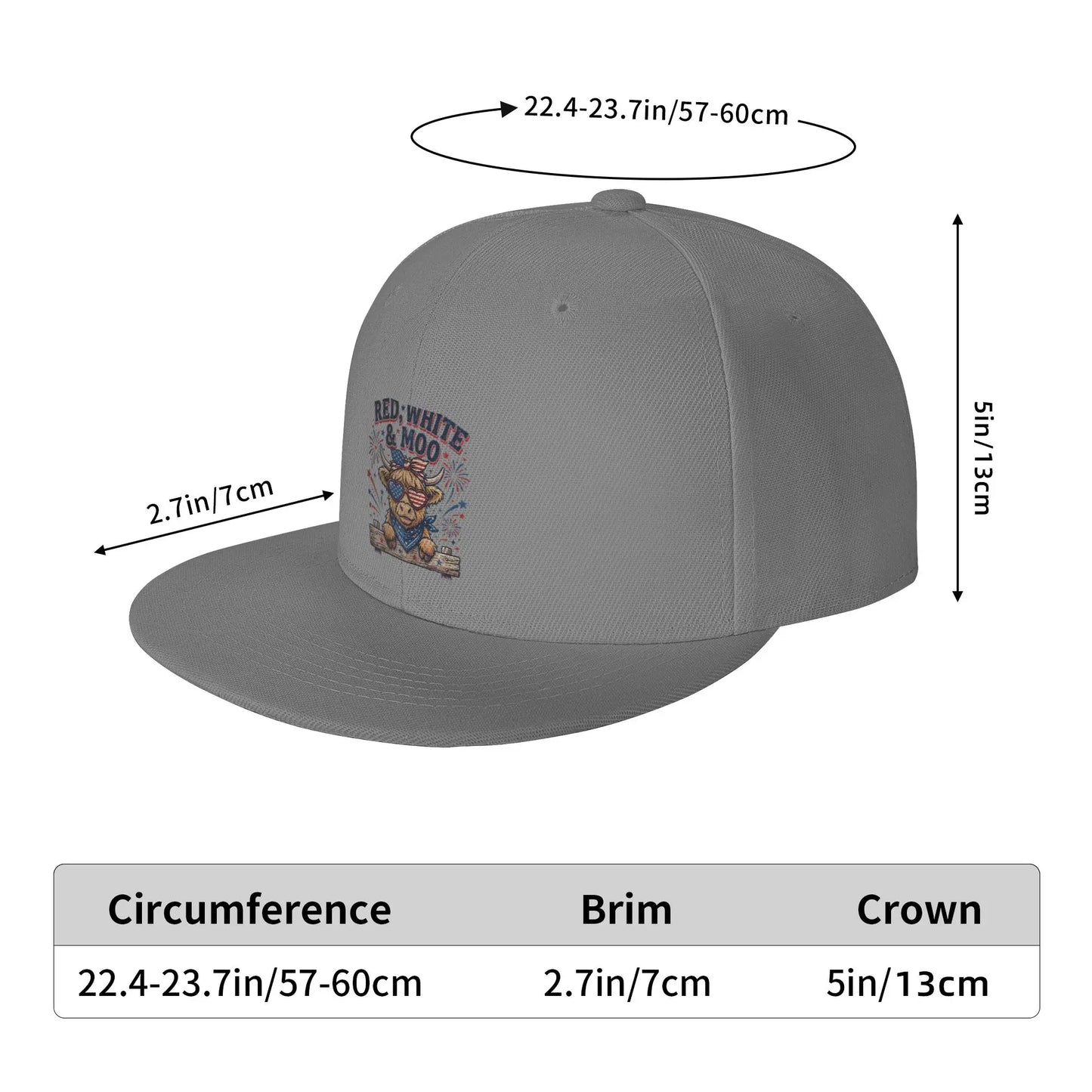 Vintage Funny Moo July Snapback Cap