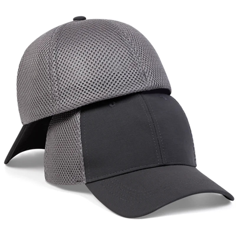 Summer Breathable Stretch Hats Fitted Solid Color Baseball Cap