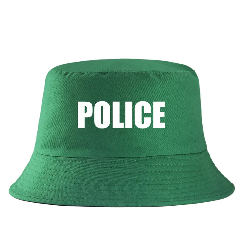 Police Letter Print Costume Bucket Hat Unisex