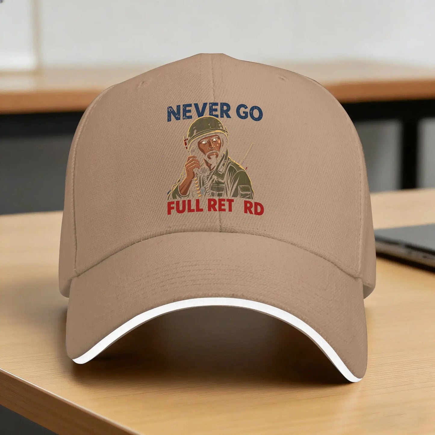 Never Go Full Retro Graphic Baseball Cap