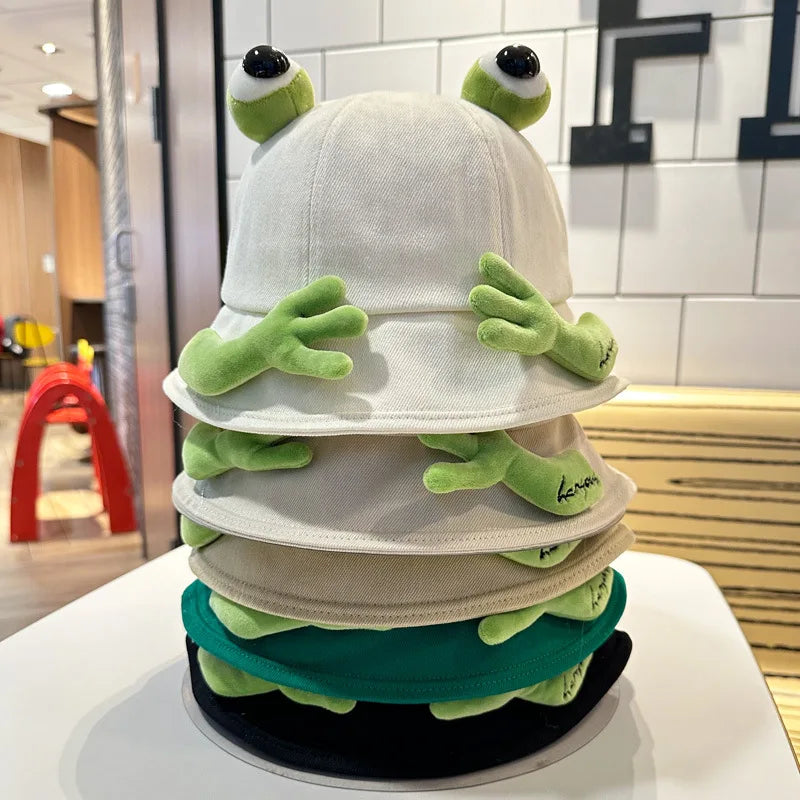 New Cute Big Eyes Frog Bucket Hats Outdoor