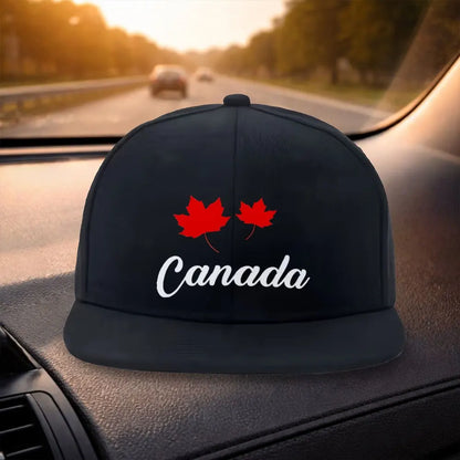 Canadian Maple Leaf Flat Brim Snapback Cap
