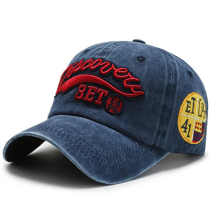 Summer Women Men Baseball Cap Fashion Letter Embroidery Snapback Hat Vintage Washed Cotton Unisex Hip Hop Sun Hat Casquette