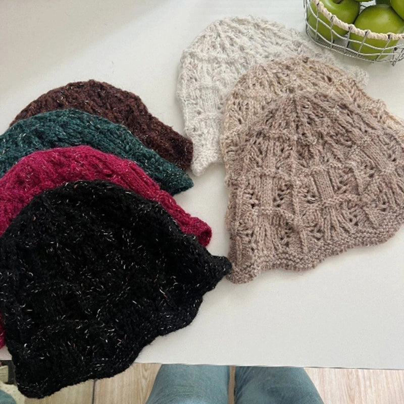 Women Handmade Crochet Wide Brim Fisherman Hat