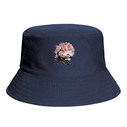 Fashion Japanese Sakura Moon Landscape Bucket Hat
