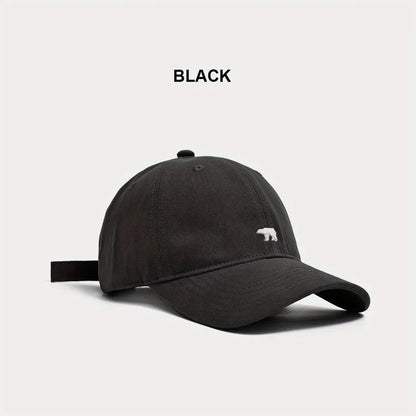 Stylish Bear Embroidered Baseball Cap Sun Protective