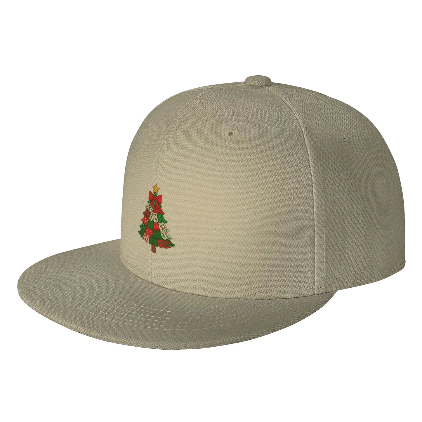 Fashion Retro Patchwork Christmas Tree Snapback Cap