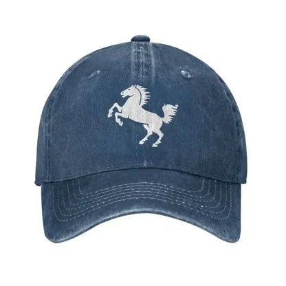 Punk White Horse Baseball Cap Unisex