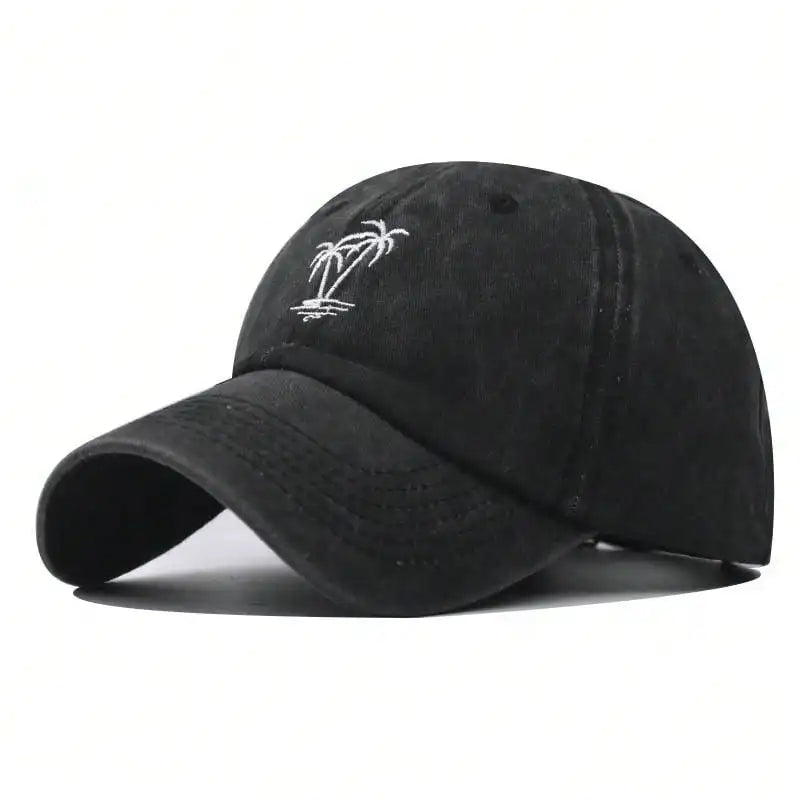 New Fashion Unisex Washed Cotton Cap Coconut Tree