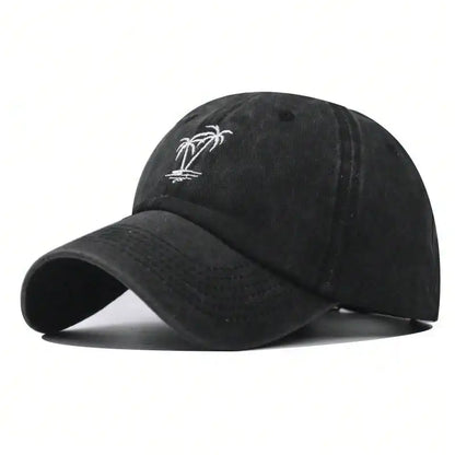 New Fashion Unisex Washed Cotton Cap Coconut Tree