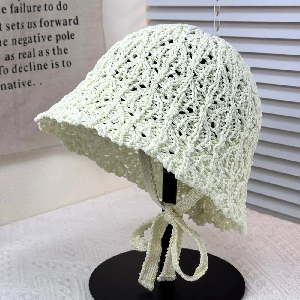 Thin Women Bucket Hat Foldable Design Solid Color