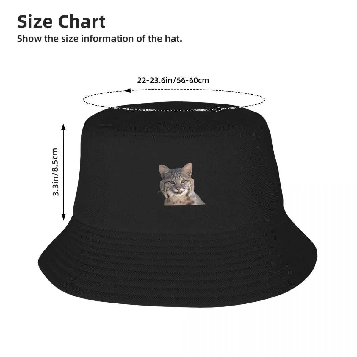 Bobcat Print Bucket Hat Unisex Fashion